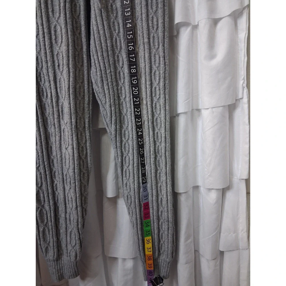Alo Yoga Cable Knit Jogger Pants Gray Heathker Lounge Sweatpants Small 1509